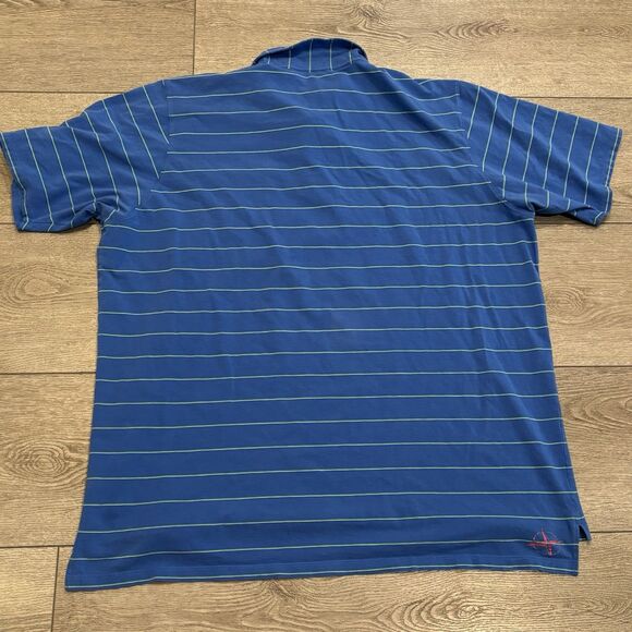 B Draddy Golf Polo Shirt Men’s XXL Blue Green Striped PGA Waste Management Open - Picture 7 of 7
